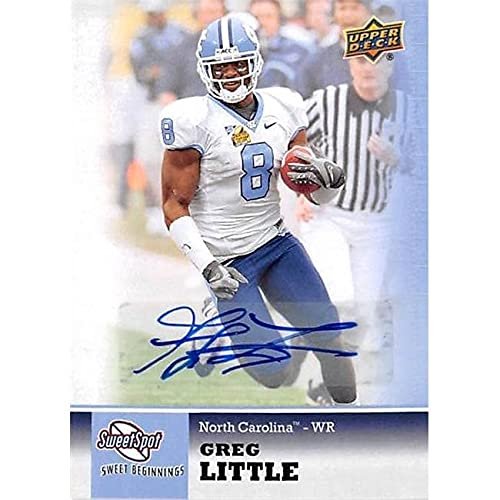 Autograph Warehouse 377955 Greg Little Autographed Football Card - North Carolina Tar Heels 2011 Upper Deck Sweet Spot Rookie No.30