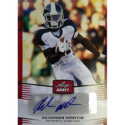 Autograph Warehouse 444600 Keshawn Martin Autographed Football Card 2012 Leaf Draft Rookie No. KM2 for Michigan State Spartans