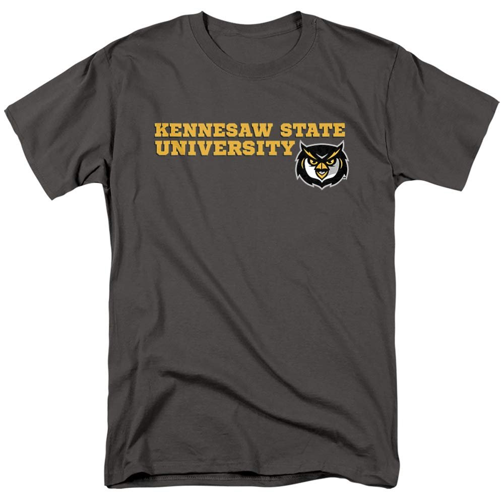 Kennesaw State University Official Institutional Block Text Unisex Adult T-Shirt, Charcoal, 5X-Large