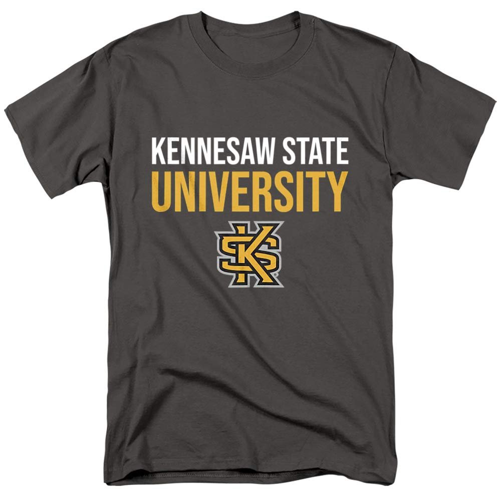 Kennesaw State University Official Stacked Unisex Adult T-Shirt, Charcoal, 5X-Large