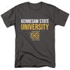 Kennesaw State University Official Stacked Unisex Adult T-Shirt, Charcoal, 5X-Large view 1