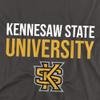 Kennesaw State University Official Stacked Unisex Adult T-Shirt, Charcoal, 5X-Large view 2