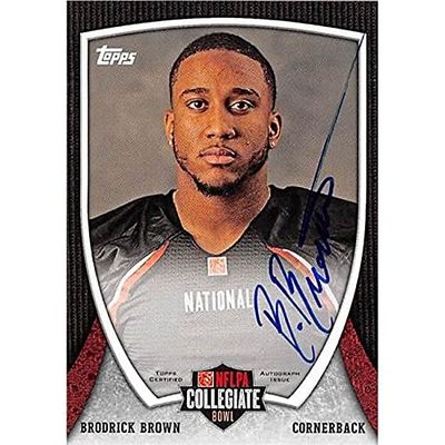 Autograph Warehouse 388543 Brodrick Brown Autographed Football Card - Oklahoma State Cowboys 2013 Topps Collegiate Bowl No. 72 Rookie