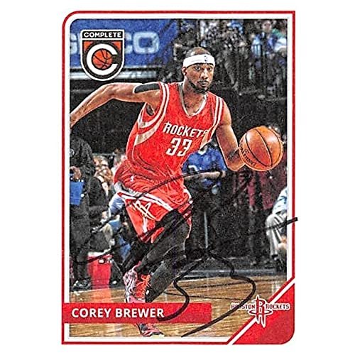 Autograph Warehouse 388515 Corey Brewer Autographed Basketball Card - Houston Rockets 2015 Panini Complete No.33