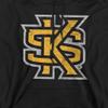 Kennesaw State University Official Distressed Primary Logo Unisex Adult Pull-Over Hoodie, Black, 3X-Large view 2
