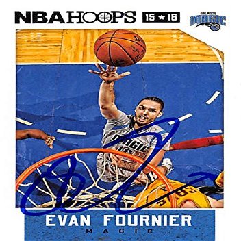 Autograph Warehouse 388435 Evan Fournier Autographed Basketball Card 2015 Panini Hoops No. 11 for Orlando Magic