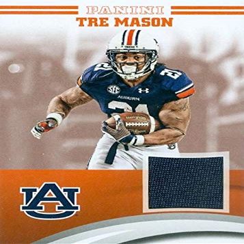 Autograph Warehouse 571776 Auburn Tigers TRE Mason Player Worn Jersey Patch Football Card - 2016 Panini Team Collection No.TM-AU