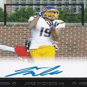 Autograph Warehouse 571363 South Dakota State Jackrabbits Jake Wieneke Autographed Football Card - 2018 Leaf Draft Ultimate Rookie No.GLRJW1
