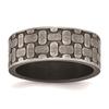 Bonyak Jewelry Stainless Steel Antiqued Brushed & Textured 7.75mm Flat Band in Stainless Steel view 1