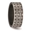 Bonyak Jewelry Stainless Steel Antiqued Brushed & Textured 7.75mm Flat Band in Stainless Steel view 4