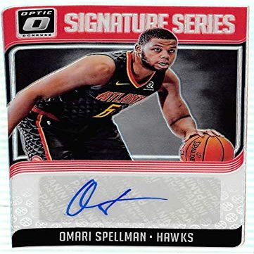 Autograph Warehouse 571345 Atlanta Hawks Omari Spellman Autographed Basketball Card - 2019 Panini Donruss Optic Refractor No.SGOSM