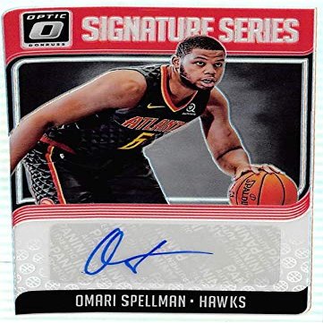 Autograph Warehouse 571345 Atlanta Hawks Omari Spellman Autographed Basketball Card - 2019 Panini Donruss Optic Refractor No.SGOSM