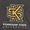 Kennesaw State University Official Logo Unisex Adult T-Shirt, Charcoal, 3X-Large view 2