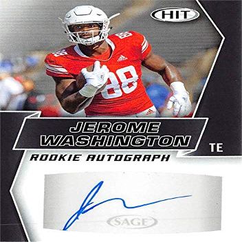 Sports Memorabilia Autograph Warehouse 572656 Rutgers Scarlet Knights Jerome Washington Autographed Football Card - 2019 Sage Hit Rookie No.A93
