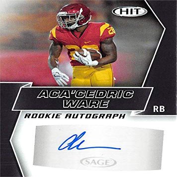 Sports Memorabilia Autograph Warehouse 572663 USC Trojans Acacedric Ware Autographed Football Card - 2019 Sage Hit Rookie No.A57