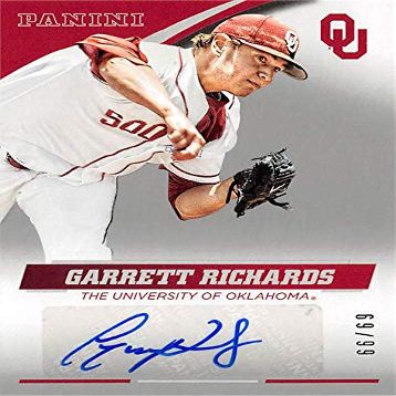 Autograph Warehouse 572282 Oklahoma Sooners Garrett Richards Autographed Baseball Card - 2016 Panini Team Collection No.GR-OU LE 69-99