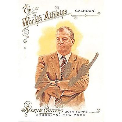 Autograph Warehouse 126322 University of Connecticut 2014 Topps Allen Ginter 259 Gold Jim Calhoun Autographed Basketball Card