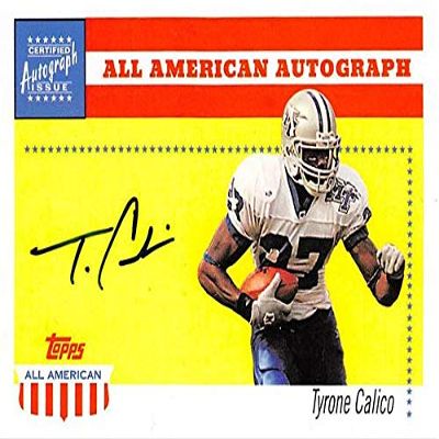 Sports Memorabilia Autograph Warehouse 571386 Middle Tennessee State Tyrone Calico Autographed Football Card - 2003 Topps All American Rookie No.AATC