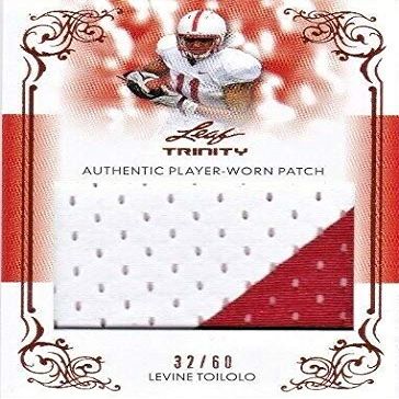 Sports Memorabilia Autograph Warehouse 571751 Stanford Cardinal Levine Toilolo Player Worn Jersey Patch Football Card - 2013 Leaf Trinity Rookie No.DPLT2