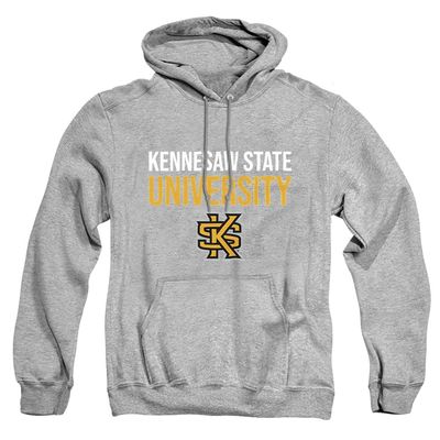 Kennesaw State University Official Stacked Unisex Adult Pull-Over Hoodie, Athletic Heather, 3X-Large
