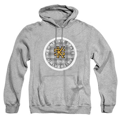 Kennesaw State University Official Plaid Badge Unisex Adult Pull-Over Hoodie, Athletic Heather, 3X-Large