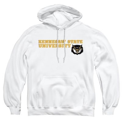 Kennesaw State University Official Institutional Block Text Unisex Adult Pull-Over Hoodie, White, 3X-Large
