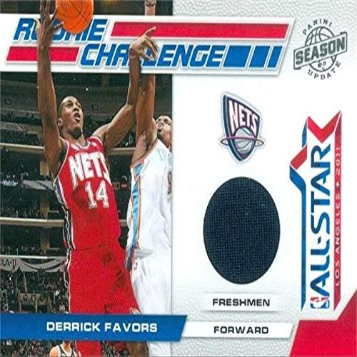 Autograph Warehouse 571625 New Jersey Nets Derrick Favors Player Worn Jersey Patch Basketball Card - 2011 Panini Rookie Challenge All Star No.2 LE 45-799