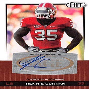 Sports Memorabilia Autograph Warehouse 583067 University Georgia Bulldogs Rennie Curran Autographed Football Card - 2010 Sage Hit No.A35 Rookie