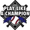 Baseball Play Like A Champion Pins, Baseball Play Like A Champion Pin With Blue Velvet Presentation Case, 30 Pack view 1