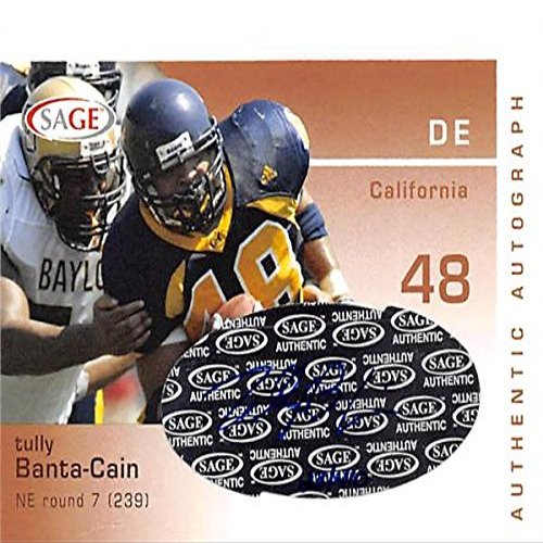 Autograph Warehouse 432302 Tully Banta Cain Autographed Football Card 2003 Sage College No. A4 Pre Rookie for University of California Golden Bears Djsc