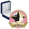 Gym Glitter Level 4 Pins, Gym Glitter Level 4 Pin With Blue Velvet Presentation Case, 50 Pack view 1