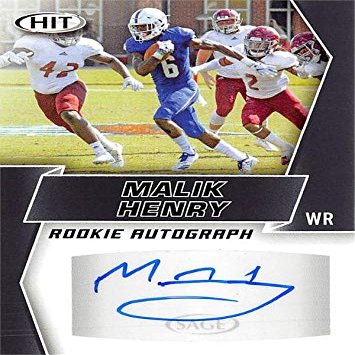 Sports Memorabilia Autograph Warehouse 572649 Georgia Southern Malik Henry Autographed Football Card - 2019 Sage Hit Rookie No.A89