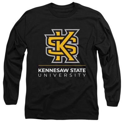 Kennesaw State University Official Logo Unisex Adult Long-Sleeve T Shirt, Black, Small