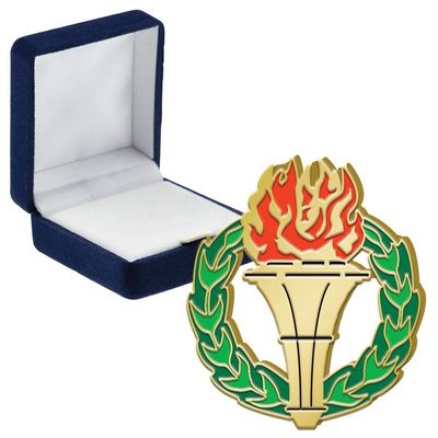 Torch Pins, Torch Pin With Blue Velvet Presentation Case, 50 Pack