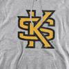 Kennesaw State University Official Distressed Primary Logo Unisex Adult Pull-Over Hoodie, Athletic Heather, 3X-Large view 2