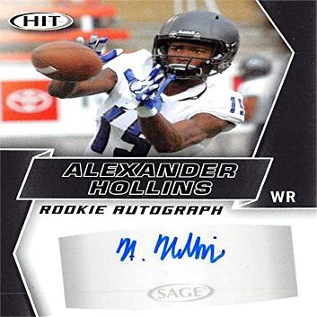 Sports Memorabilia Autograph Warehouse 572653 Eastern Illinois University Alexander Hollins Autographed Football Card - 2019 Sage Hit Rookie No.A81