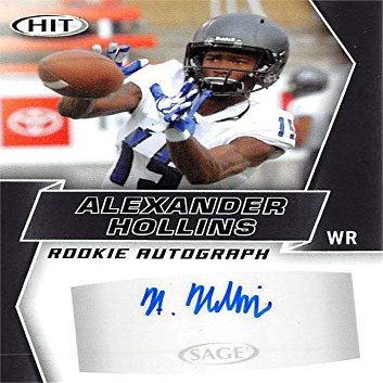 Sports Memorabilia Autograph Warehouse 572653 Eastern Illinois University Alexander Hollins Autographed Football Card - 2019 Sage Hit Rookie No.A81