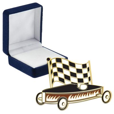 Derby Pins, Derby Pin With Blue Velvet Presentation Case, 30 Pack