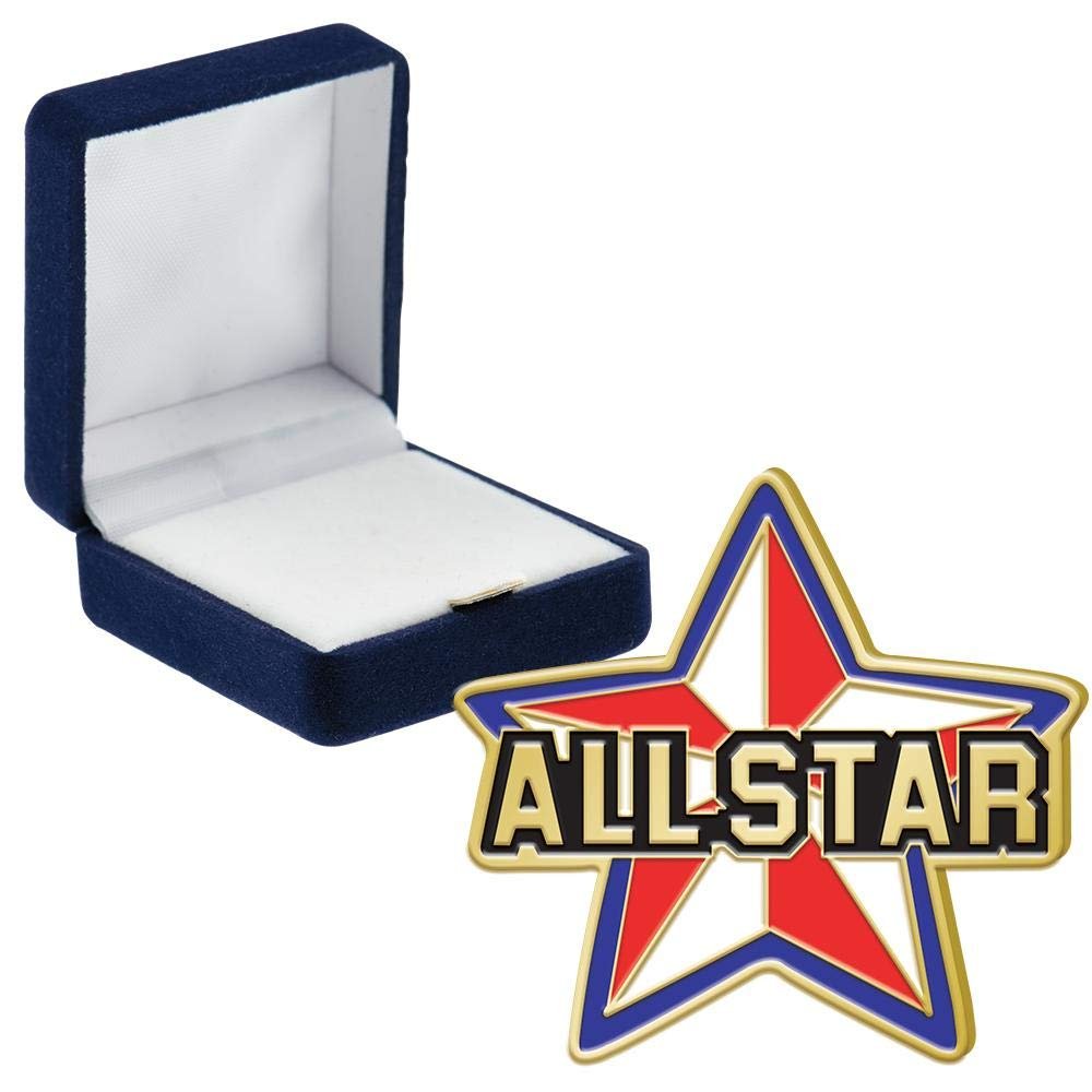 Allstar Pins, Allstar Pin With Blue Velvet Presentation Case, 50 Pack