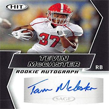 Autograph Warehouse 572660 Youngstown State Tevin Mccaster Autographed Football Card - 2019 Sage Hit Rookie No.A94