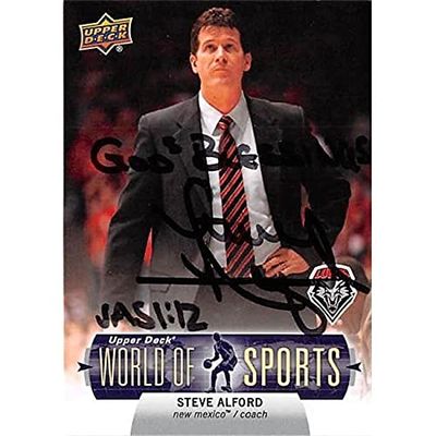 Autograph Warehouse 366552 Steve Alford Autographed Basketball Card - 2011 Upper Deck World Sports 65