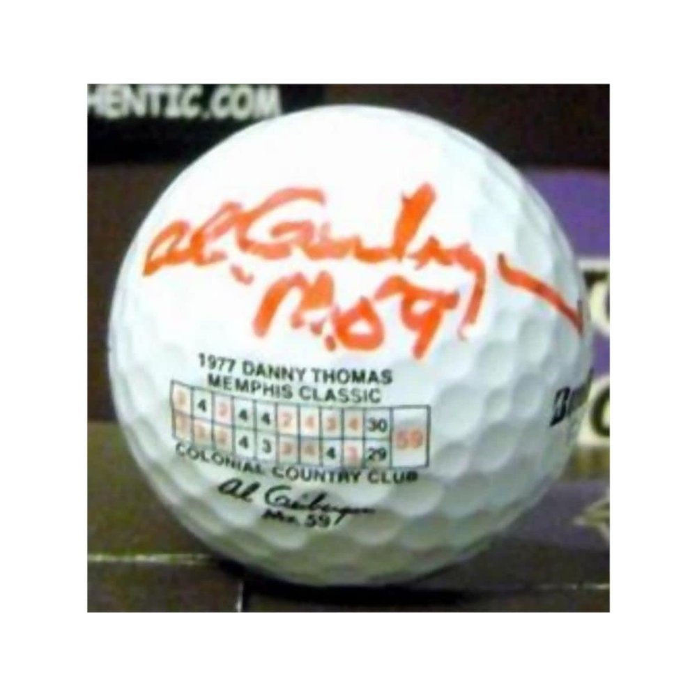 Autograph Warehouse 388178 Al Geiberger Autographed Golf Ball with Display Cube - Inscribed Mr 59 PGA Championship 1966 Ryder Cup Team USA USC Trojans