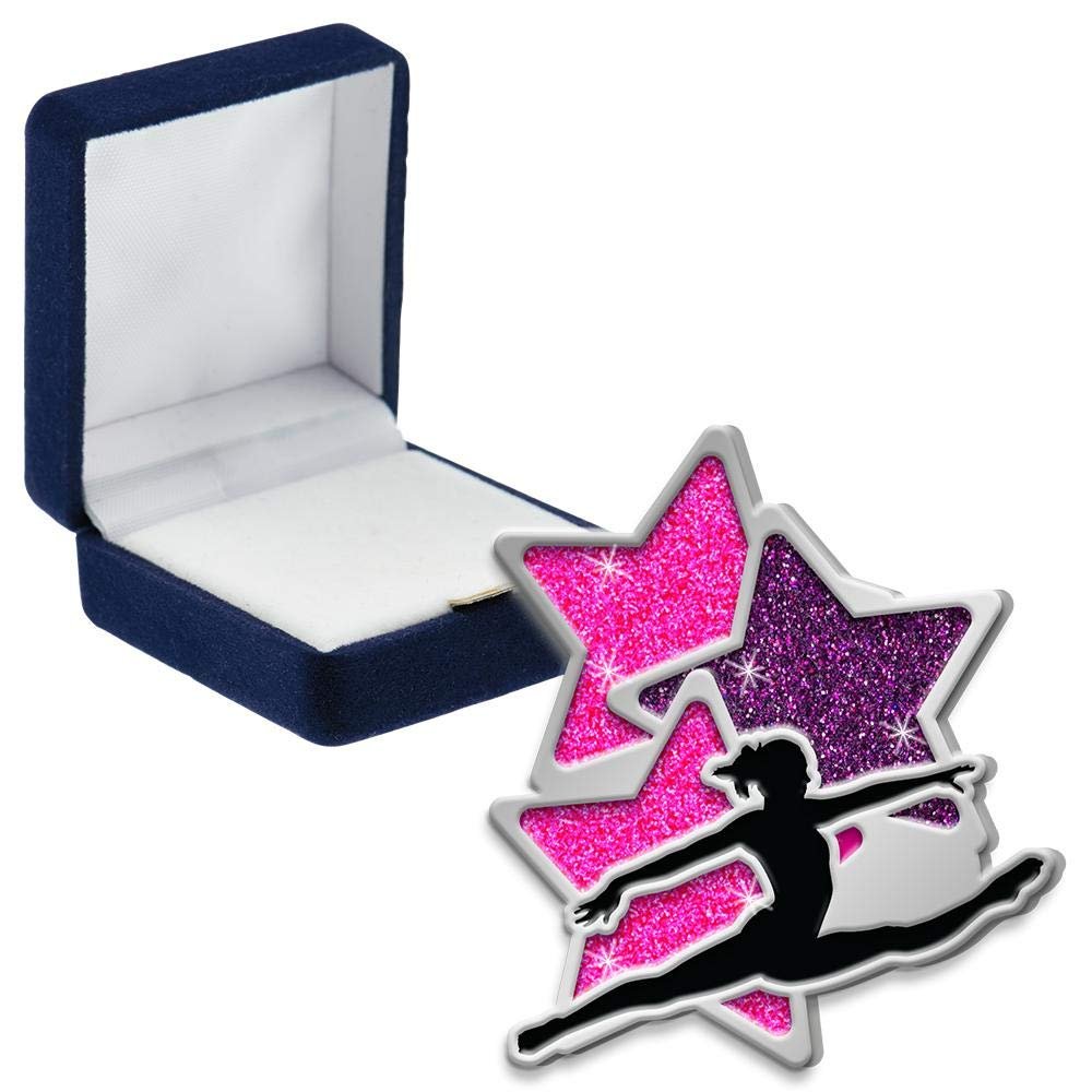 Dance Glitter Pins, Dance Glitter Pin With Blue Velvet Presentation Case, 50 Pack