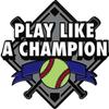 Crown Awards Softball Play Like A Champion Pins, Softball Play Like A Champion Pin with Blue Velvet Presentation Case, 100 Pack, Prime view 1