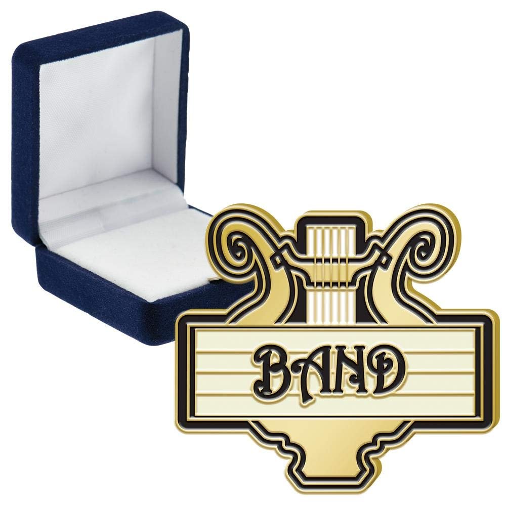 Band Enamel Pins, Band Enamel Pin With Blue Velvet Presentation Case, 30 Pack