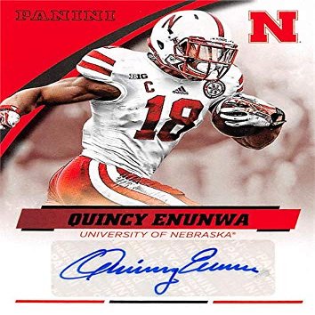 Sports Memorabilia Autograph Warehouse 572597 Nebraska Cornhuskers Quincy Enunwa Autographed Football Card - 2015 Panini Team Collection No.QE-NEB