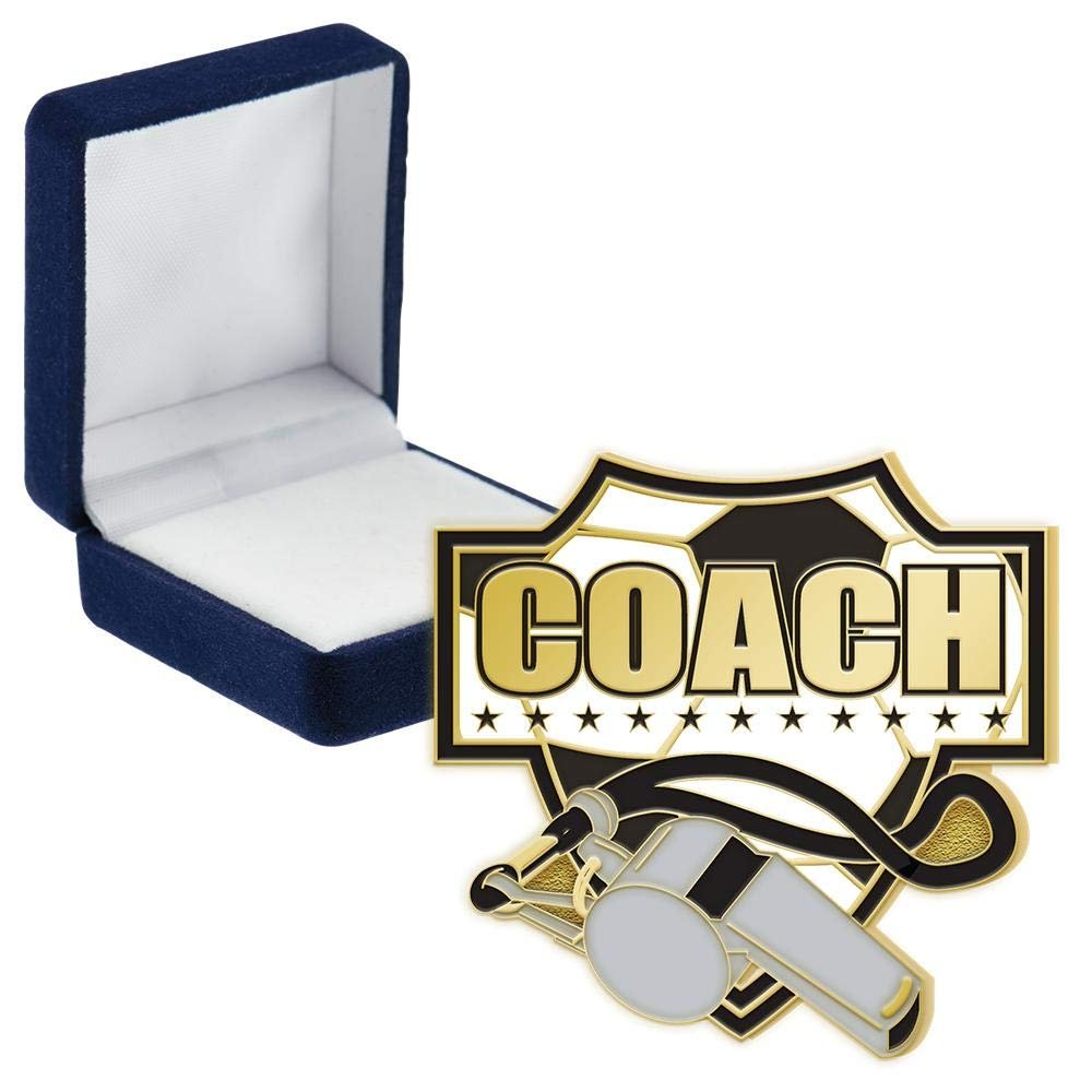 Coach Whistle Pins, Coach Whistle Pin With Blue Velvet Presentation Case, 30 Pack