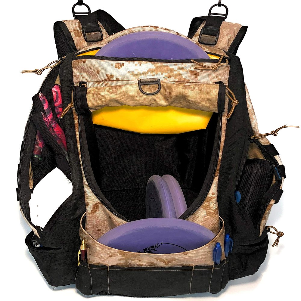 the Iko Disc Golf Backpack (Coyote Tan Camouflage)