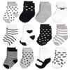 Hudson Baby Unisex Cotton Rich Newborn and Terry Socks, Girls Gray Black, 12-24 Months view 1