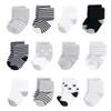 Hudson Baby baby boys Cotton Rich Newborn and Terry Casual Sock, Gray Black Stars, 6-12 Months US view 1